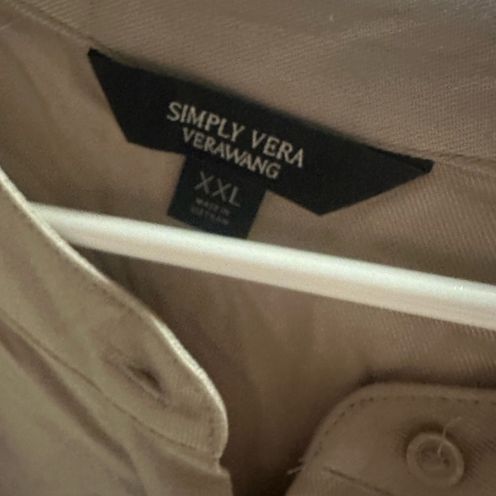 Simply Vera Vera Wang Tan Button-Up Top - Picture 3 of 5